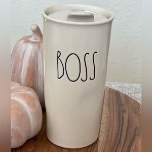Rae Dunn BOSS travel mug